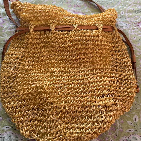 Yellow and Brown Hobo Bag with Spiral Design - Picture 6 of 8